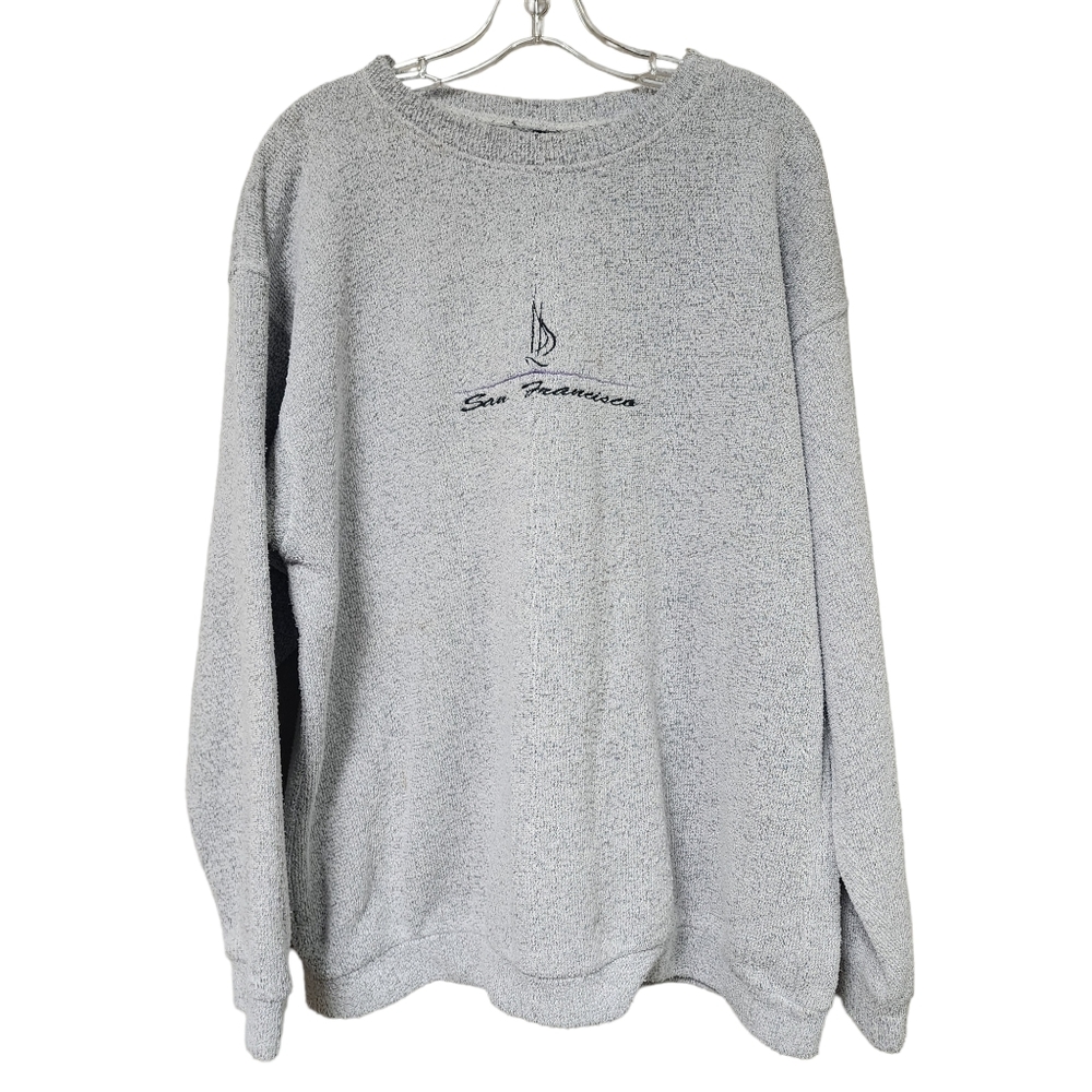 Exist Sports Line Long Sleeve Heather Gray Texture Sweatshirt XL